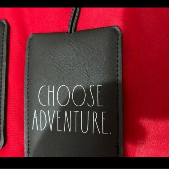 Rae Dunn black Choose Adventure travel luggage tag set of 2 nwt - Picture 2 of 6